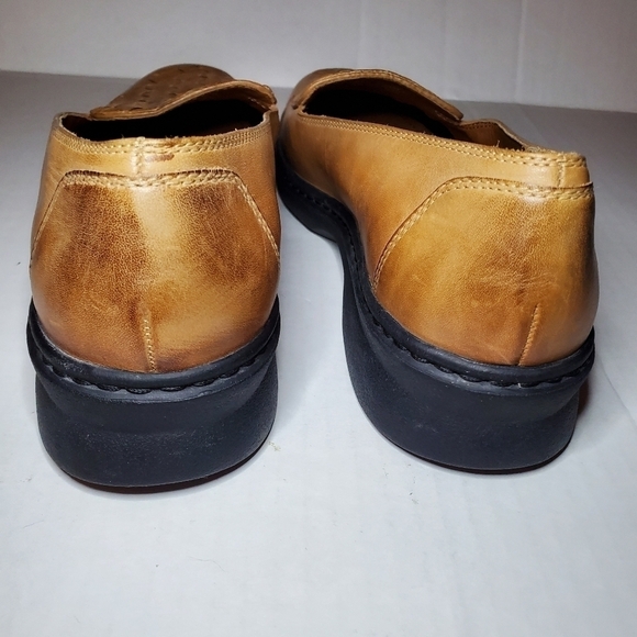 Clarks Springers Brown Tan Woven Intrecciato Leather Loafers US 9.5 M
